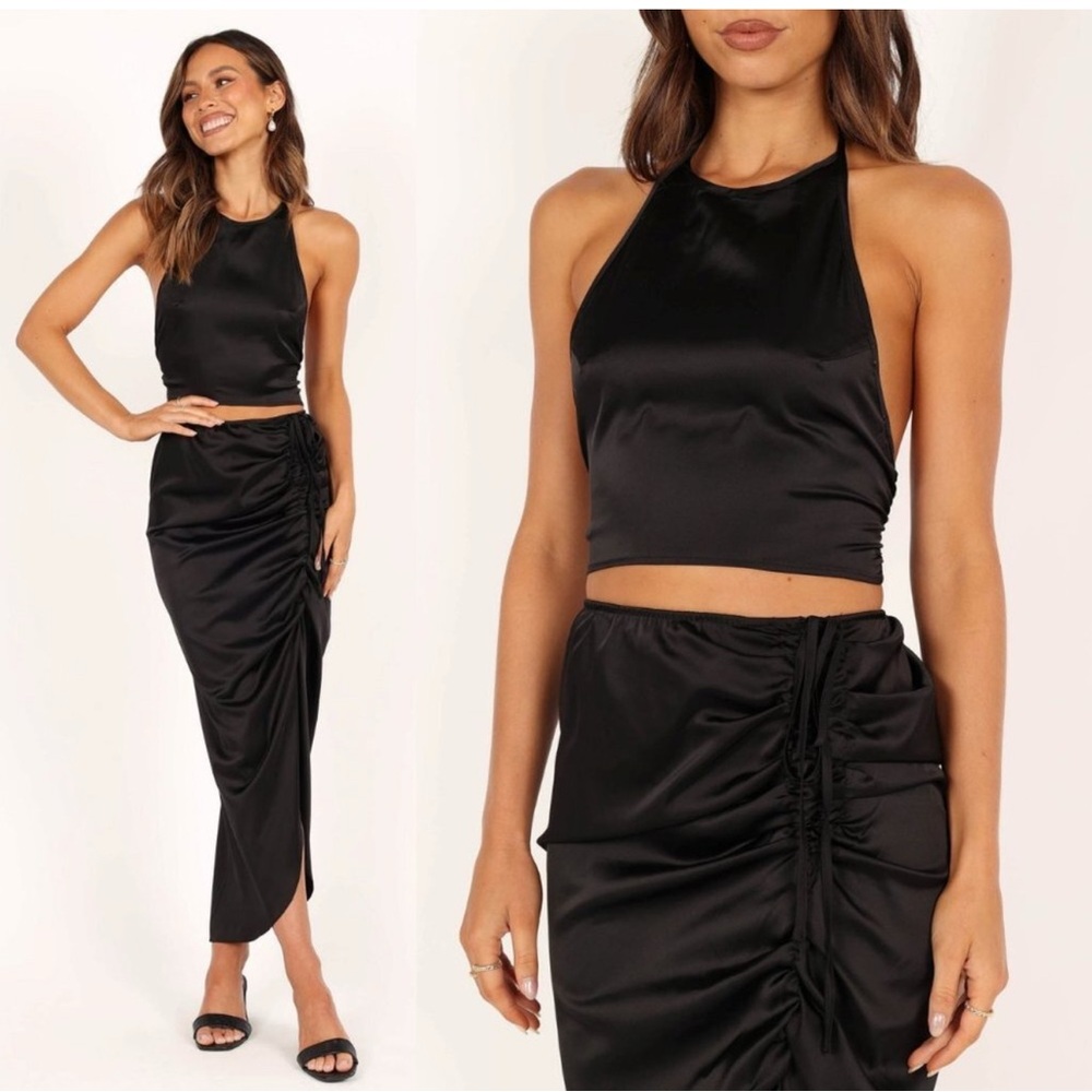 Mable x Petal & Pup NEW Angelique Open Back Crop Two Piece Set Midi Dress Size S